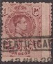 Spain 1909 Alfonso XIII 1 PTA Carmin Edifil 278